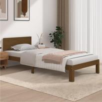 Lova VLX Solid Pine Wood 322005, ruda, 204x97 cm, su grotelėmis