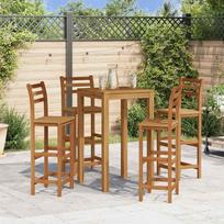 Baro kėdė VLX Bar Stools Solid Acacia Wood, ruda, 4 vnt.