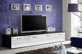 TV staliukas ASM Duo Black/White, 2000x450x350 mm