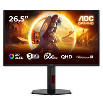 monitorius 27 - AOC AGON Q27G4SDR 26.5", QD-OLED, 360Hz, Juodas (Black) - 18 nuotrauka
