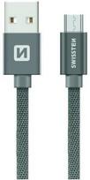 Swissten Textile Micro USB Data and Charging Cable 2m Grey