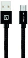 Swissten Textile Micro USB Data and Charging Cable 0.2m Black