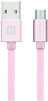 universalus pakrovejas - Swissten Textile Micro USB Data and Charging Cable 0.2m Pink - 1 nuotrauka