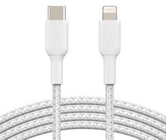 apple usb c charge cable (1m) - Belkin Boost Charge Braided USB-C to Lightning Cable 1m White - 1 nuotrauka