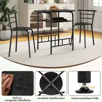 lauko baldu 2 vietu - Lauko baldų komplektas VLX Poly Rattan 3 Piece, juodas, 2 vietų - 2 nuotrauka
