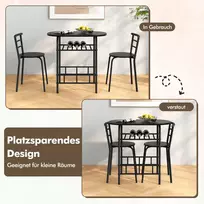 lauko baldu 2 vietu - Lauko baldų komplektas VLX Poly Rattan 3 Piece, juodas, 2 vietų - 5 nuotrauka