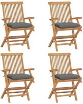 Lauko kėdė VLX Solid Teak Wood 3062584, pilka/medžio, 60 cm x 47 cm x 89 cm