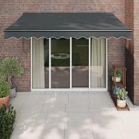 vidaXL Ištraukiama markizė, antracito (Dark Grey), 3.5x2.5m, audinys/aliuminis
