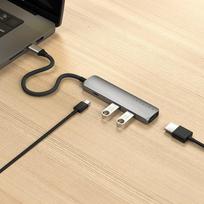 satechi usb c - Satechi 4-in-1 USB-C Slim Multiport Adapter 4K, Kosminė pilka (Space Grey) - 2 nuotrauka