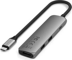 satechi usb c - Satechi 4-in-1 USB-C Slim Multiport Adapter 4K, Kosminė pilka (Space Grey) - 6 nuotrauka