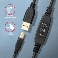 usb type b - Axagon ADR-220B USB 2.0 A-M > B-M aktyvus jungties laidas, 20 m, Juodas (Black) - 5 nuotrauka