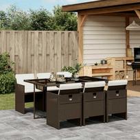Lauko baldų komplektas VLX Garden Dining Set 3094995, rudas, 6 vietų