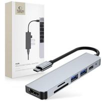 usb type c to usb 2.0 - Tech-Protect V4 Type-C Multiport Hub 6in1 USB / HDMI / SD / PD - 2 nuotrauka