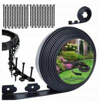 Realprices Lankstus vejos apvadas su 30 kuoliukų 6cm x 20m Juodas (Black)