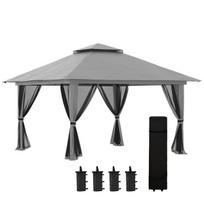 sodo pavesine - Outsunny sulankstoma pavėsinė 4x4 m, tamsiai pilka (Dark Grey) - 1 nuotrauka