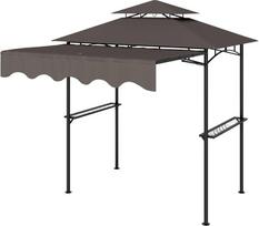 Outsunny Grilio Pavėsinė 242x149x248 cm, Juoda (Black)