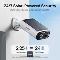 saules panele kamerai - Baseus Security S1 Lite 2K Lauko Kamera su saulės paneliu - Balta (White) - 1 nuotrauka