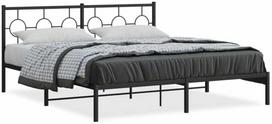 vidaXL Metalinis lovos rėmas su galvūgaliu, 180x200 cm, juodas (Black)