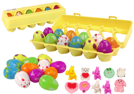 Figūrėlių rinkinys, kiaušinių rinkinys Lean Toys, 12 vnt., įvairių spalvų