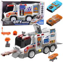 LEAN Toys greitosios pagalbos mašina su šviesos ir garso efektais, balta (White)