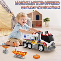 greitoji pagalba - LEAN Toys greitosios pagalbos mašina su šviesos ir garso efektais, balta (White) - 2 nuotrauka