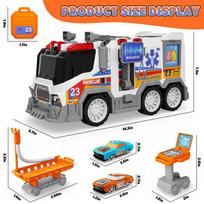 greitoji pagalba - LEAN Toys greitosios pagalbos mašina su šviesos ir garso efektais, balta (White) - 5 nuotrauka