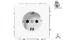 kistukinio lizdo - Kištukinis lizdas Liregus Modern IKL16-404-01.M/WM, su įžeminimu, matinė balta (Matte White) - 1 nuotrauka