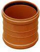 mova 110 - Dviguba mova Wavin Sewer Double Socket PVC Brown 110mm - 1 nuotrauka