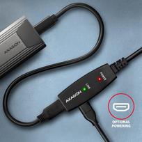 usb kabelis 10m - Axagon Active extension USB 3.2 Gen 1 A-M > A-F cable, 10 m long. Power supply option. | ADR-310 - 3 nuotrauka