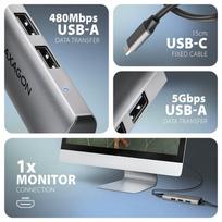 hdmi hdmi kabelis 15m - AXAGON HMC-H3A USB-C 5Gbps 4in1 Hub, 3x USB-A, HDMI 4K 30Hz, 15cm kabelis - 3 nuotrauka