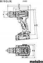 metabo bs 18 - Suktuvas-gręžtuvas Metabo BS 18 L; 18 V; 2x2,0 Ah akum. - 3 nuotrauka