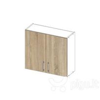 virtuvine spintele 80 cm - Pakabinama virtuvinė spintelė NORE Lima W80 D2, baltos/ąžuolo spalvos - 1 nuotrauka