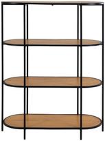 House Nordic Vita knygų spinta, juoda (Black), 111 cm x 36 cm x 85 cm