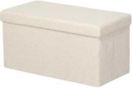 minkstas suolas - Suoliukas HOMCOM, sulankstomas su daiktadėže, kreminė balta (Cream White) - 1 nuotrauka
