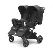 TRILLE sportinis vežimėlis dvyniams BEBA, Light black, 12-57S