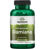kapsules vyrams - SWANSON DAMIANA LAPAI (TURNERA DIFFUSA) 510MG N100 maisto papildas - 1 nuotrauka