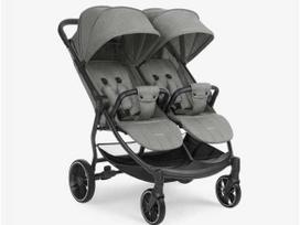KikkaBoo sportinis vežimėlis dvynukams ir pametinukams Happy 2 Light Grey