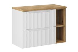 Vonios spintelė COMAD NOVA OAK WHITE 80 su stalviršiu, balta/ąžuolo