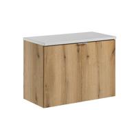 Vonios spintelė COMAD NOVA OAK WHITE 80 su stalviršiu, ąžuolo/balta