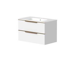 Vonios spintelė RB BATHROOM AMBER, pakabinama, su praustuvu, baltos sp., 81 x 52 x 46 cm