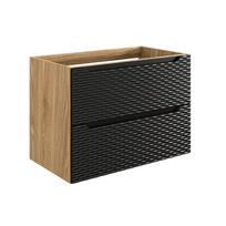 pakabinami praustuvai - Vonios spintelė COMAD Ocean Black 82-90-2S, ąžuolo/juoda - 1 nuotrauka