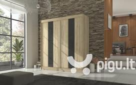 Spinta Adrk Furniture Karen 200 cm, ąžuolo/juodos spalvos