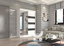 Spinta Adrk Furniture Toura 150 cm, balta/juoda