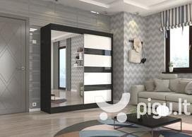 Spinta Adrk Furniture Toura 200 cm, juoda/balta