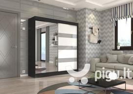 Spinta Adrk Furniture Toura 200 cm, juoda/pilka