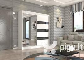 Spinta Adrk Furniture Toura 200 cm, balta/juoda