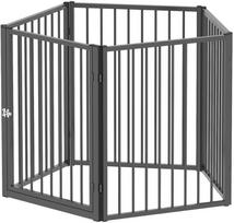 voljerai - Pawhut Šunų aptvaras, 5 paneliai, nešiojamas sulankstomas, Juodas (Black) - 1 nuotrauka