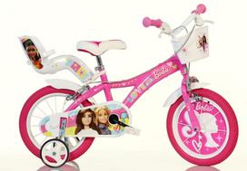papildomi ratukai - Vaikiškas dviratis Dino Bikes Barbie, rožinis (Pink) 14" - 1 nuotrauka