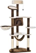 namelis draskykle katems - PawHut Draskyklė XXL su kačių urvu ir hamaku, 153 cm, ruda (Brown) - 1 nuotrauka