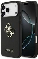 originalus iphone deklas - Guess Grained Big 4G & Classic Logo dėklas skirtas Apple iPhone 17 Pro Max juodos spalvos - 1 nuotrauka
